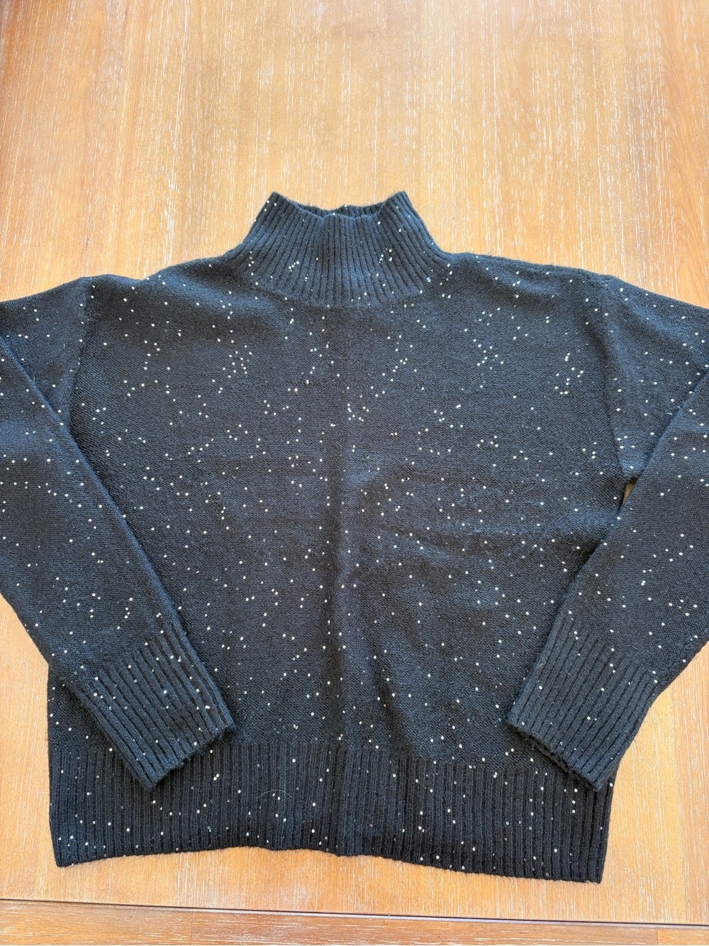 Joe Fresh Black Sparkly Mock Neck Sweater